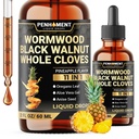 11in1 2100mg 검정 호두 Wormwood Cloves Tinture, Oregano & 7 More - Wormwood 액체 드롭 - 파인애플 맛 - 2 FL OZ - 60 일 공급