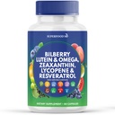 Bilberry Lutein & Zeaxanthin Lycopene Resveratrol 포도씨 추출물 Astaxanthin- AREDS 2를 가진 Superfood MD 눈 건강 비타민 - 눈 비타민 - 60의 캡슐
