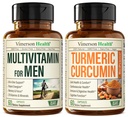 Vimerson 건강 남자의 Multivitamin + 까만 고추 추출물 뭉치를 가진 Turmeric Curcumin. 합동과 면역 지원, 불편 구호, 그를 위한 산화 방지제 재산