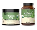 유기 Kelp 분말 8oz & 순수한 Alfalfa 잎 100개의 캡슐 뭉치