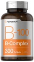 Horbäach Vitamin B-100 Complex | 일일 100 % | 300 정제 | 채식주의, 비 GMO 및 글루텐 무료 보충