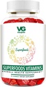 VITA GLOBE Superfood Gummy Vitamins - 면역 건강 및 항산화 지원 - 성인 및 어린이를위한 매일 웰빙 Gummies - Vegan, 비 GMO, 글루텐 무료 Superfood 보충 - 60 카운트