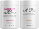 Codeage 다 교원질 단백질 캡슐 & 여자 뭉치를 위한 프로바이오틱스 | 다 교원질 알약, 교원질 유형 I, II, II, V & X, 90 조사 | Prebiotics & Probiotics for Women - Soy & Dairy Free, 60 조사