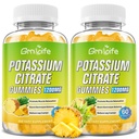 칼륨 구연산염 Gummies, 높은 칼륨 보충교재 Gummies 1200mg 지원 다리 크림 & 성인 & 아이를 위한 근육 건강, Vegan, 파인애플 풍미 120 조사