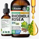 BIO KRAUTER Rhodiola Rosea 보충 액체 - 순수한 Rhodiola Rosea Tincture - Vegan Calmness 지원 - 알코올 및 설탕 무료 추출물 2 Fl.Oz.