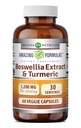 Amazing Formulas Boswellia Extract & Turmeric Supplement | 1200 Mg Per 서빙 | 60 Veggie Capsules | Non-GMO | 글루텐 무료 | 미국에서 제작 |