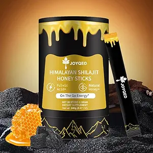 순수한 Himalayan Shilajit 스틱 자연 꿀 & Saffron, 쉽게 소비, 에너지 지원을위한 Shilajit 스틱, 활력, 면역, 85 + Trace 미네랄, 남자와 여성을위한 Fulvic 산 - 30 스틱 (1)