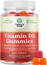 Nature Craft Vitamin D3 Gummies for Daily Wellness - 뼈 근육 및 면역 지원 비 GMO 젤라틴 글루텐 무료 (30 일 공급) 당 2000IU를 가진 맛있는 D 성인