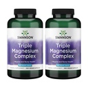 Swanson Triple Magnesium Complex - 미네랄 보충 - 천연 지원 - 시트레이트, 산화물 및 아스파이트를 특징으로 - (300 캡슐, 400mg 각각, 2 팩)