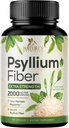 Psyllium Husk 분말 캡슐 2000mg의 자연적인 매일 녹는 & 불용성 섬유 알약, Psyllium Husk 섬유 보충교재 지원 소화 대령 건강 & 일정성, 식물 근거한 보충교재 - 120의 캡슐