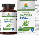 Brieofood 유기 Bacopa 1500mg, 45 서빙, 채식, 글루텐 무료, 90 채식 정제 ...