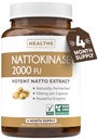 건강 하모니 Nattokinase 2000 FU (Non-GMO) 강력한 Nattokinase 보충 자연적으로 발효 된 Soybeans에서 만든 - (4 개월 공급) 120 Vegan Natto 캡슐