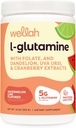 Wellah L 글루타민 분말 Watermelon Lime (50 서빙) - 5g L 글루타민, 스테비아와 함께 감미료