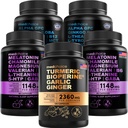 MEDCHOICE Turmeric & Ginger (120ct), 수면 멜라토닌 (180ct) 및 Nootropic Brain (120ct) 보충 번들 - 뇌, 수면, 면역 지원을위한 웰빙 트리오 - Vegan, Non-GMO, 글루텐 프리
