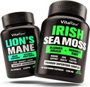 Lions Mane Mushroom + Irish Sea Moss - 뇌 부스터 메모리 및 에너지 + 면역 지원, 공동 및 Thyroid 및 Gut 건강