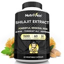 Nutrivein Premium Pure Himalayan Shilajit for Men and Women - 1500 mg - 60 캡슐 - 아일랜드어 Sea Moss, Tongkat Ali, & Ashwagandha - Vitality, Clarity 및 성능 혼합 강력한 수지 추출물