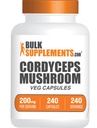 BulkSupplements.com Cordyceps 버섯 캡슐 - Cordyceps Sinensis에서 Cordyceps 추출물 - 글루텐 무료, 2000mg Equivalent 서빙 - 서빙 당 1 캡슐, 240 Veg 캡슐 (팩 1)