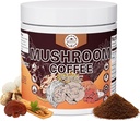 버섯 커피, 인스턴트 버섯 커피 버섯 파우더 혼합 (20 인분) Cordyceps, Reishi, Lion's Mane, Shiitake, King Trumpet, Mushroom Supplement for Energy, Focus, Immune Support