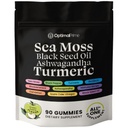 Optimal 주요한 바다 Moss 및 까만씨 기름 Gummies, Ashwagandha, Turmeric, Manuka 꿀, ACV, Dandelion, 까만 고추, Burdock, Bladderwrack, Vegan, 90 Gummies 45 일 공급