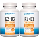 1개의 고기능성 공식 90mcg 비타민 K2 (MK7)와 Bone와 심장 건강을 위한 5000 IU 비타민 D3 보충교재 | 비 GMO 공식 비타민 D3 & K2 복합체, 총 240의 캡슐 I 8 달 공급
