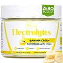 Zero Sugar - 바나나 크림 Electrolytes 분말 - 새로 고침 하이드로 션 - 모든 천연 성분이있는 카페인 무료 에너지 - Vegan, Keto & Paleo - Sugar Free Electrolytes Powder Drink Mix - 37 서빙