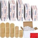Lounsweer 2000 PC 직물 접착성 붕대 다양성 팩 대량 분류된 크기 가족을 위한 가동 가능한 Breathable 헝겊 조각 직물 붕대 첫째로 원조 피부 포장 손가락 부상, 자연적인