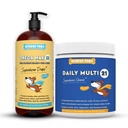 WONDER PAWS Omega Max Fish Oil Plus Daily Multivitamin Chews - 개 관절 건강, 피부 습기, 면역 시스템 지원 및 일일 웰빙 - Omega Max 16 Ounces - Multivitamin 60 Chews