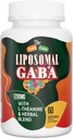 L-Theanine를 가진 Liposomal GABA는 1200mg를 보충합니다 - Ashwagandha, Chamomile, 남성과 여자를 위한 Tart Cherry 초본 보충교재, 60 Softgels를 가진 높은 흡수 GABA Complex