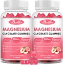 (2 팩) 마그네슘 글리세라이드 Gummies-Magnesium 글리세라이드 500mg, 칼륨, 비타민D, B6, Calm, Sleep&Stress Relief-Sugar Free, 120 복숭아 마그네슘 구미