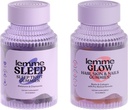 Lemme Sleep & Glow Bundle - 수면 Gummies, 약물없는 야간 원조 및 Glow Biotin & Collagen Hair Gummies for Strong, Thick Hair & Reduced Shedding - Gluten/Gelatin Free, Non-GMO - 60 Ct. 각