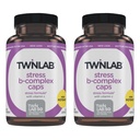 Twinlab Stress B-Complex Caps - 완전한 B-Complex & 1000 mg 비타민 C - 비타민 B12 및 B6-100 캡슐 (패키지 2)를 가진 에너지 지원 보충교재