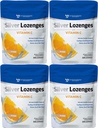 은 Lozenges 비타민 C - 프리미엄 나노 실버 60 PPM 콜로이드 실버, 유기 꿀 및 비타민 C 미네랄 보충은 면역 체계, Soothe Cough & Throat - 4 팩