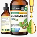 BIO KRAUTER Ashwagandha 액체 드롭 - Calmness - Vegan Mood Support Drops - 알코올 및 설탕 무료 - 4 Fl.Oz.