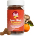 Fungiments Super Shield - 버섯 보충 - 비타민 C, 면역 부스트, 버섯 혼합, 검정 Elderberry, 아연 - 면역 지원 (30 버섯 구미)