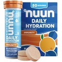 Nuun Immunity 비타민 D, C, E, & A, Ginger, Elderberry, 마그네슘 및 4 다른 필수 전해질, Vegan, Blueberry Tangerine, 8 팩 (80 서빙 총)
