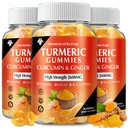 심황 쿠르쿠민 Gummies (3 팩) - 심황 쿠르쿠민 보충 교재 - 면역 근육 지원 건강한 피부 - Vegan, 글루텐 무료, 낮은 설탕 - 성인을 위해