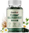 Valerian Root Gummy, 수면 및 스트레스 완화를위한 유기 Valerian 뿌리, 성인을위한 Chamomile Flower, Kids-Friendly, Apple 풍미, 60 카운트 강화