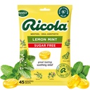 Ricola Sugar Free Lemon Mint Throat Drops, 45 카운트, Minor Throat Irritations, 구두 마취에서 완화