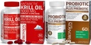 Bronson Probiotic 50 억 CFU + Apple Polyphenols & Pineapple Fruit Extrac Antarctic Krill Oil 1000 mg 와 Omega-3s EPA DHA