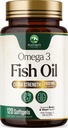 오메가 3 물고기 기름 2400 mg 보충교재, 지속적으로, 세 배 힘 Omega-3 보충교재 Softgels의 뇌 건강 지원, EPA & DHA 물고기 기름 지방산 보충교재, 글루텐 & GMO는, 120 Softgels 해방합니다