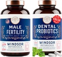 WINDSOR BOTANICALS 남성 페티시 보충교재 및 신선한 호흡을 위한 구두 프로바이오틱스 - Mens Health Bundle