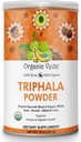 Amla, Haritaki, Bibhitaki 과일과 유기 Veda Triphala 분말 - 100 % 천연 Ayurvedic Triphala 분말 - 면역 지원, 소화, 콜론 클렌징, 피부 건강 개선 - Vegan, Non-GMO - 16oz