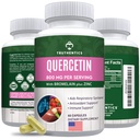 Bromelain 및 아연 1050mg의 TRUTHENTICS Quercetin - Immune, 호흡 및 계절 지원을위한 프리미엄 아연 Quercetin 보충제 - Non-GMO, 글루텐 무료 - 60 Veggie 캡슐