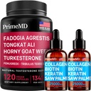 액체 교원질 Biotin (2pk)와 Fadogia Tongkat Ali (1pk) 보충교재 뭉치 - 머리, 피부, 못, 심장, 에너지, & 테스토스테론 지원을 위한 유력한 비타민 - 비 GMO, 채식주의자