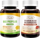 Lovita Bee Propolis 캡슐 및 프리미엄 Reishi 버섯 너트 번들. Dietary 보충교재는 더 나은 영양 & 전체적인 웰빙을 지원합니다