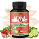 Cadane Citrus Bergamot 보충은 Berberine, Olive, Guggul, Garlic, Pine Bark, Black Pepper와 캡슐을 보충합니다 - 5 달 공급을 위한 150의 모자