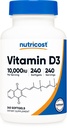 Nutricost 비타민 D3 10,000 IU, 240 Softgel 캡슐 - 유력한, 비 GMO, 글루텐 무료 비타민 D