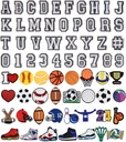 Letters Numbers and Sports Decoration Charms, 농구 야구 하키 Softball Soccer Football Gift for Boys Kids 청소년 및 성인