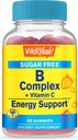 WellYeah Vitamin B Complex Sugar Free Gummies | 비타민 C, Folic Acid | 면역과 에너지 지원 | 딸기 맛 | 60 개