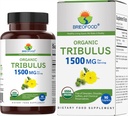 Brieofood 유기 Tribulus 1500mg, 45 서빙, 채식, 글루텐 무료, 90 채식 정제